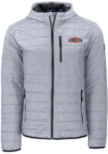 Cutter and Buck Rally House Mens Grey Employee Rainier PrimaLoft Hood Filled Jacket