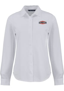 Cutter and Buck Rally House Womens Employee Advantage Soft Pique Long Sleeve White Dress Shirt