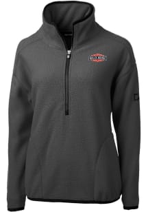 Cutter and Buck Rally House Womens Grey Employee Cascade Sherpa Qtr Zip