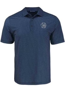 Mens Penn State Nittany Lions Navy Blue Cutter and Buck Pike Eco Shadow Print Short Sleeve Polo ..