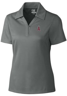 Cutter and Buck Los Angeles Angels Womens Grey Drytec Genre Textured Short Sleeve Polo Shirt