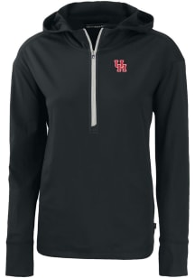 Cutter and Buck Houston Cougars Womens Black Daybreak Hood 1/4 Zip Pullover