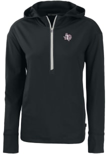 Cutter and Buck Texas Southern Tigers Womens Black Daybreak Hood 1/4 Zip Pullover