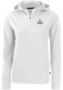 Cutter and Buck Colorado State Rams Womens White Daybreak Hood 1/4 Zip Pullover