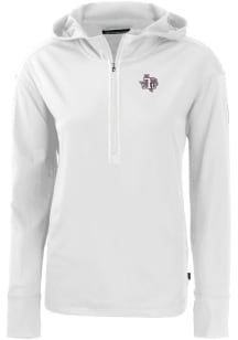 Cutter and Buck Texas Southern Tigers Womens White Daybreak Hood 1/4 Zip Pullover