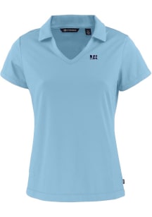 Cutter and Buck Jackson State Tigers Womens Light Blue Daybreak V Neck Short Sleeve Polo Shirt