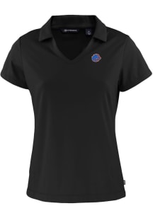 Cutter and Buck Boise State Broncos Womens Black Daybreak V Neck Short Sleeve Polo Shirt