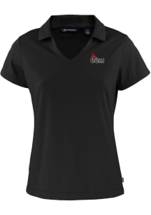Cutter and Buck Central Missouri Mules Womens Black Daybreak V Neck Short Sleeve Polo Shirt