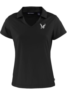 Cutter and Buck Eastern Washington Eagles Womens Black Daybreak V Neck Short Sleeve Polo Shirt