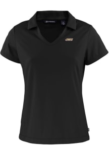Cutter and Buck James Madison Dukes Womens Black Daybreak V Neck Short Sleeve Polo Shirt