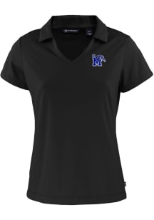 Cutter and Buck Memphis Tigers Womens Black Daybreak V Neck Short Sleeve Polo Shirt