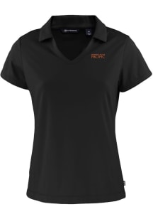 Cutter and Buck Pacific Tigers Womens Black Daybreak V Neck Short Sleeve Polo Shirt
