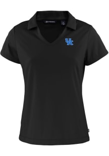 Cutter and Buck Kentucky Wildcats Womens Black Daybreak V Neck Short Sleeve Polo Shirt