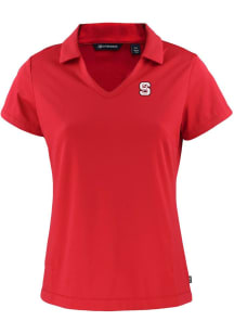 Cutter and Buck NC State Wolfpack Womens Red Daybreak V Neck Short Sleeve Polo Shirt