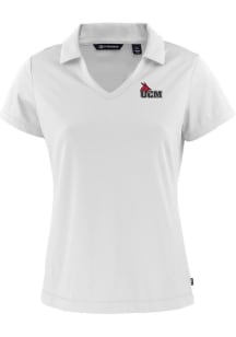 Cutter and Buck Central Missouri Mules Womens White Daybreak V Neck Short Sleeve Polo Shirt