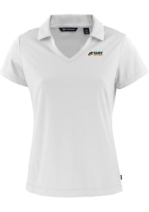 Cutter and Buck Florida A&amp;M Rattlers Womens White Daybreak V Neck Short Sleeve Polo Shirt