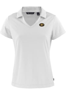 Cutter and Buck Grambling State Tigers Womens White Daybreak V Neck Short Sleeve Polo Shirt