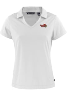 Cutter and Buck Illinois State Redbirds Womens White Daybreak V Neck Short Sleeve Polo Shirt