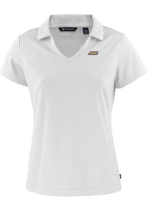 Cutter and Buck James Madison Dukes Womens White Daybreak V Neck Short Sleeve Polo Shirt