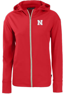 Womens Nebraska Cornhuskers Red Cutter and Buck Daybreak Light Weight Jacket