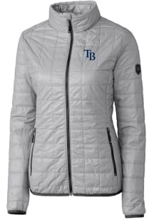 Cutter and Buck Tampa Bay Rays Womens Grey Rainier PrimaLoft Puffer Filled Jacket