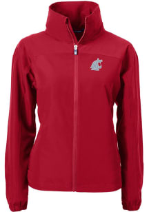 Cutter and Buck Washington State Cougars Womens Cardinal Charter Eco Light Weight Jacket