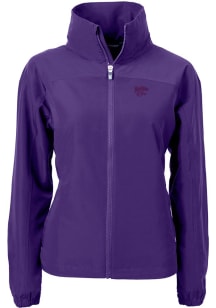 Cutter and Buck K-State Wildcats Womens Purple Charter Eco Light Weight Jacket