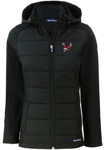 Cutter and Buck Eastern Washington Eagles Womens Black Evoke Hood Heavy Weight Jacket