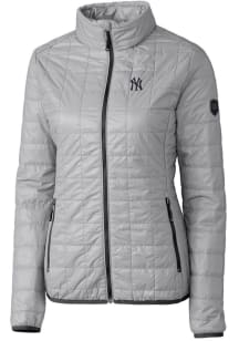 Cutter and Buck New York Yankees Womens Grey Rainier PrimaLoft Puffer Filled Jacket