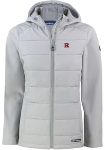 Cutter and Buck Rutgers Scarlet Knights Womens Grey Evoke Hood Heavy Weight Jacket