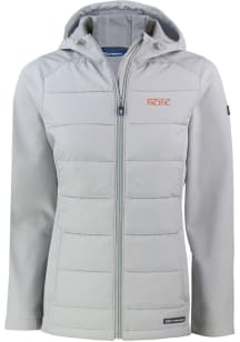 Cutter and Buck Pacific Tigers Womens Grey Evoke Hood Heavy Weight Jacket