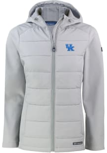 Cutter and Buck Kentucky Wildcats Womens Grey Evoke Hood Heavy Weight Jacket
