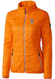 Cutter and Buck New York Mets Womens Orange Rainier PrimaLoft Puffer Filled Jacket
