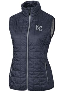 Cutter and Buck Kansas City Royals Womens Grey Rainier PrimaLoft Puffer Vest