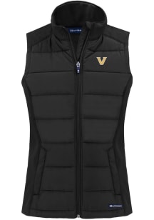 Cutter and Buck Vanderbilt Commodores Womens Black Evoke Vest