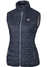 Cutter and Buck Toronto Blue Jays Womens Grey Rainier PrimaLoft Puffer Vest