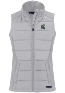 Womens Michigan State Spartans Charcoal Cutter and Buck Evoke Vest