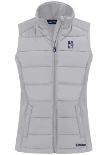 Womens Northwestern Wildcats Charcoal Cutter and Buck Evoke Vest
