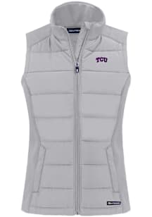 Cutter and Buck TCU Horned Frogs Womens Charcoal Evoke Vest