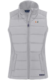 Cutter and Buck Miami Hurricanes Womens Grey Evoke Vest
