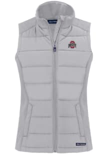 Cutter and Buck Ohio State Buckeyes Womens Grey Evoke Vest