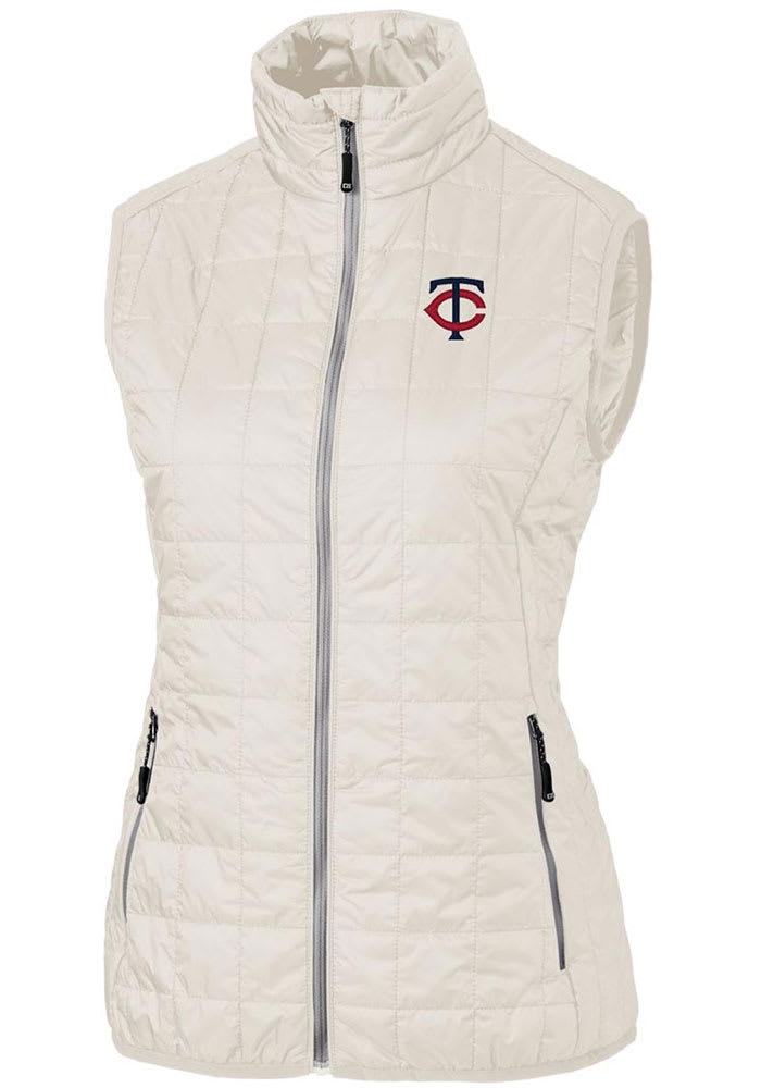 Cutter and Buck Minnesota Twins Womens White Rainier PrimaLoft Puffer Vest