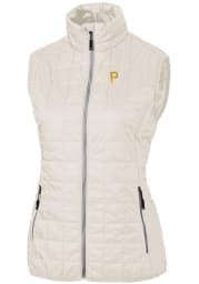 Cutter and Buck Pittsburgh Pirates Womens White Rainier PrimaLoft Puffer Vest