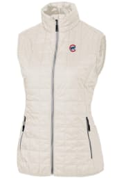 Cutter and Buck Chicago Cubs Womens White Rainier PrimaLoft Puffer Vest