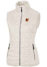 Cutter and Buck Baltimore Orioles Womens White Rainier PrimaLoft Puffer Vest