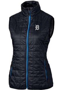 Cutter and Buck Detroit Tigers Womens Navy Blue Rainier PrimaLoft Puffer Vest