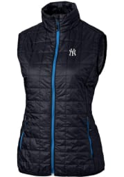 Cutter and Buck New York Yankees Womens Navy Blue Rainier PrimaLoft Puffer Vest