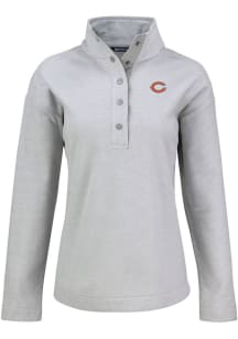 Cutter and Buck Chicago Bears Womens Grey Hunts Point Qtr Zip