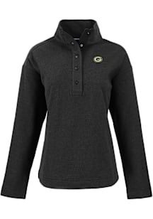Cutter and Buck Green Bay Packers Womens Black Hunts Point Qtr Zip