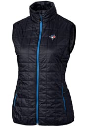 Cutter and Buck Toronto Blue Jays Womens Navy Blue Rainier PrimaLoft Puffer Vest